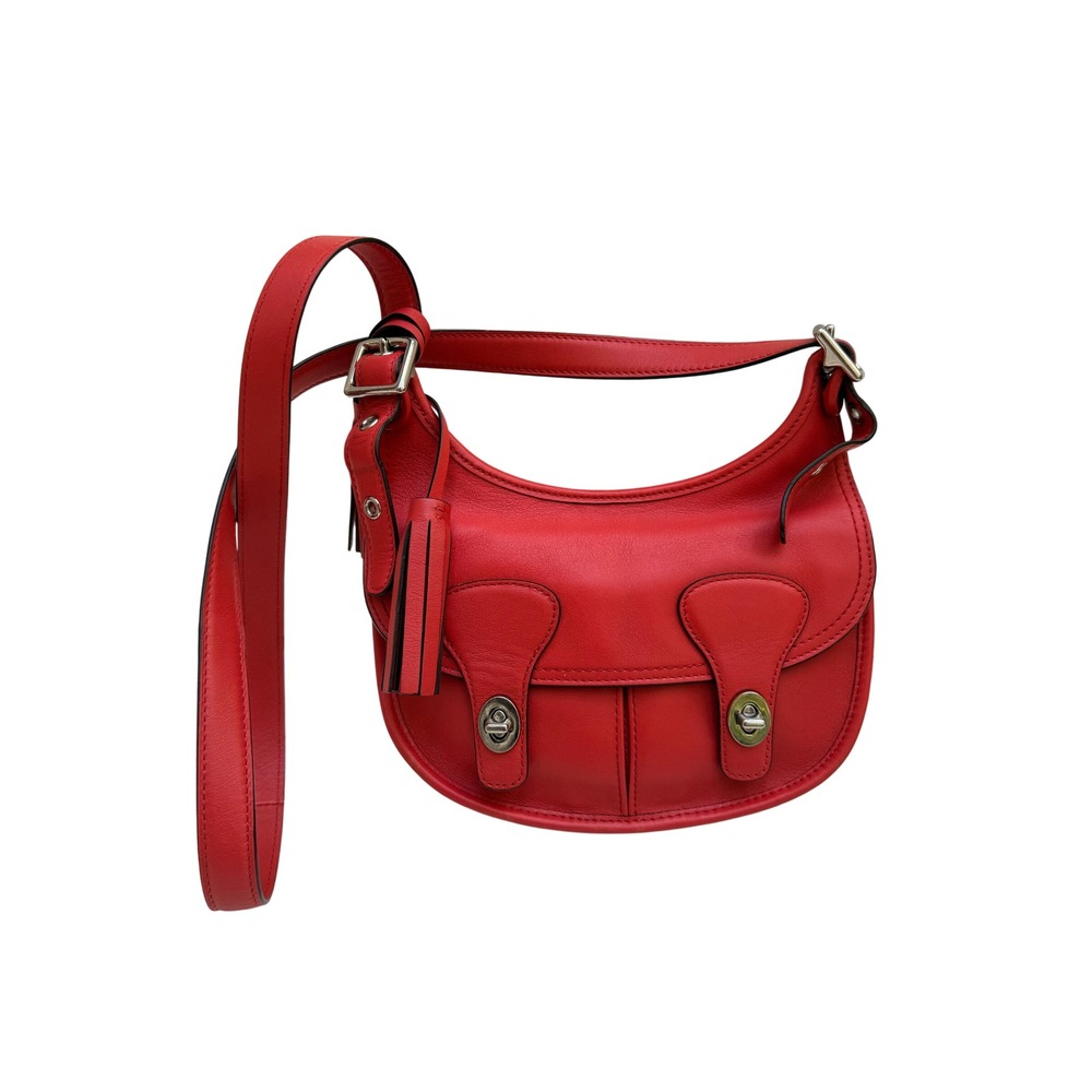 Coach Legacy Penny Red Leather Crossbody Shoulder Bag Tassel 19925